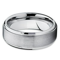 Сребърен волфрамов пръстен, волфрамов сватбена лента, волфрамов карбиден пръстен, четен пръстен