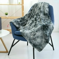 Black Fau Fur Throing одеяло, 32 48 Супер меко топло одеяло, леко, плюшено, вратовръзка черно декоративно одеяло за диван на дивана