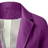 Floleo Clearance Fall Clothes For Women Women Solid Long Loneve Office палто жилетки костюм дълги якета върхове лилаво