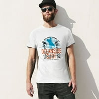 Мъжки тениска на Oceanside Surf памук ежедневни къси ръкави върхове подарък Tee White XS