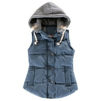 Absuyy Winter Anorak Coats for Women- Яке ватирани топли без ръкави памучни падуци с качулки връхни дрехи