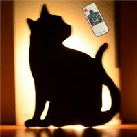 Гевейели дистанционно управление Светодиодно дистанционно управление нощна светлина котка силует светлина стена лампа сянка светлина светодиодна прожекционна лампа тип 2