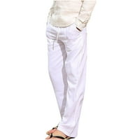 Модни мъже и жени удобни отпечатани отпечатъци с висока талия панталони панталони панталони бяло xl